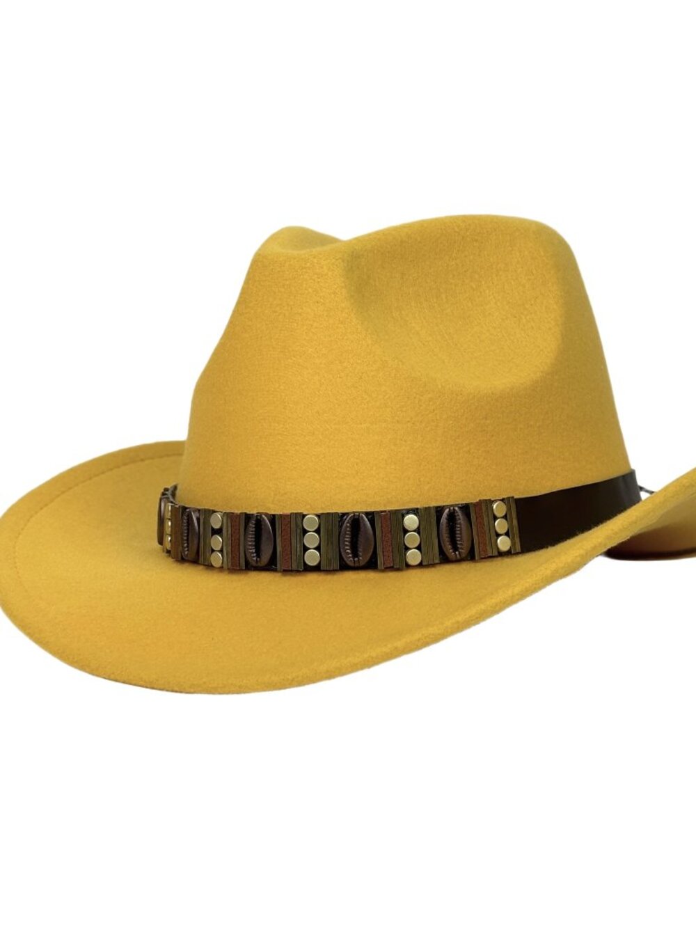 Yellow Western Cowboy Hat Wide Brim Ranch Rodeo Cowgirl Festival Boho Hat
